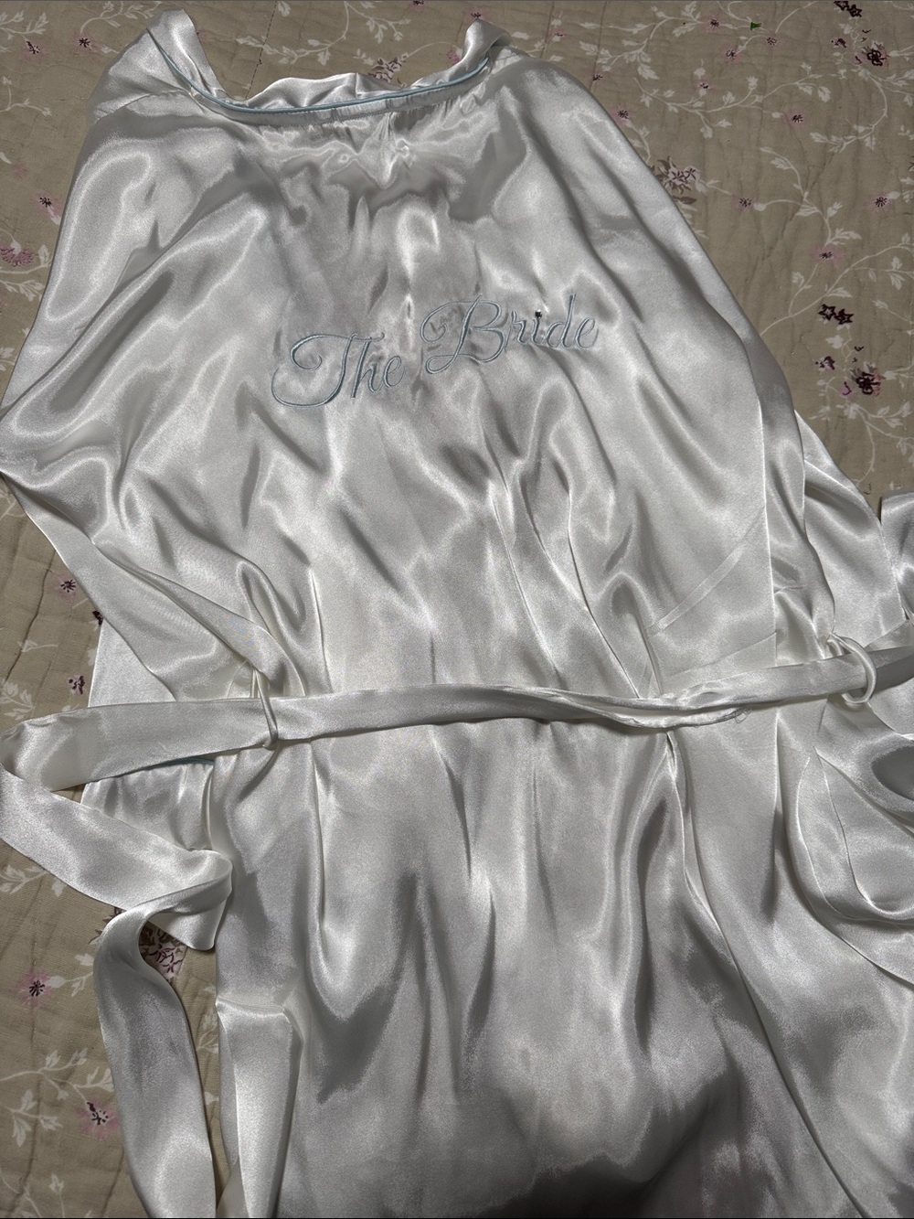 Satin 'The Bride' Robe - White Bridal Getting-Ready Robe